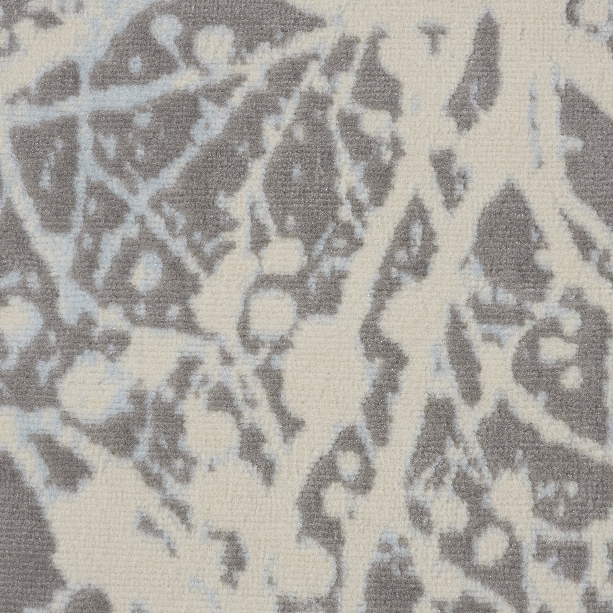 Nourison Bliss Modern Botanical Grey 5'3" x Round Area Rug, (5' Round)