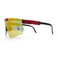 thumbnail image 6 of Boys Size Flip Up Shield Rimless Adjustable Arm MTB Sport Sunglasses Red - Orange Mirror, 6 of 8
