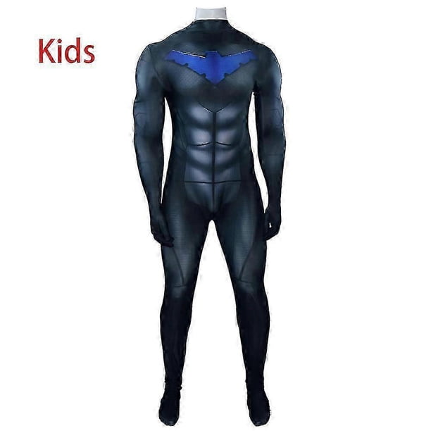 Movies Nightwing Cosplay Costume Bodysuit Superhero Jumpsuuit Comic Zentai Suit Halloween Carnival for Party Men Kids Role Play
