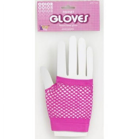Short Fishnet Gloves - Pink - 1 per pack
