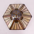 thumbnail image 2 of Tiffany Lamp Shade Replacement W12H6 Inch Yellow Stained Glass Mission Hexagon Style For Table Lamp Ceiling Fixture Pendant Light S011  Parent Lover Kid Bedroom Study Desk Bedside Nightstand, 2 of 5