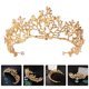 thumbnail image 4 of KAKOWELY Exquisita tiara de boda estilo retro, adorno de tiara nupcial, diseño de diamantes de imitación, decoración de tiara nupcial, 4 of 5