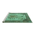 thumbnail image 2 of Ahgly Company Machine Washable Indoor Rectangle Persian Turquoise Blue Traditional Area Rugs, 2' x 3', 2 of 4