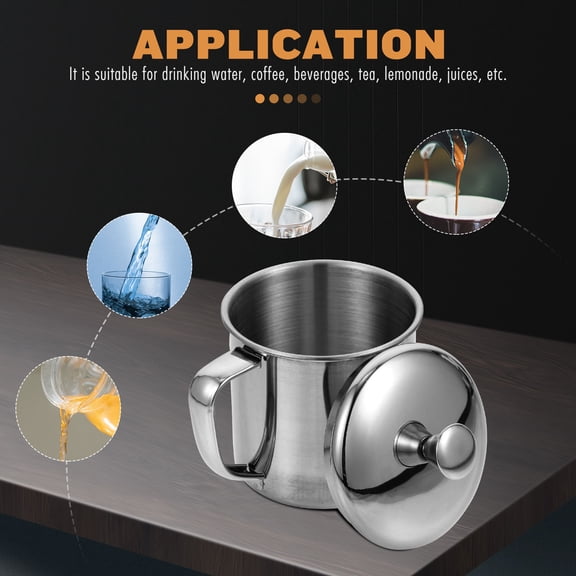 OUNONA Ergonomic Stainless Steel -Plated Coffee Mug for Hot and Cold Beverages, and Stylish Drinkware