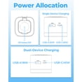 thumbnail image 3 of TOPADRE 65W 3-in-1 GaN Fast Wall Charger with Wireless Charging for Apple watch, USB-C + USB-A Ports, Foldable Plug (White), 3 of 8