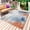 Blue Orange, variant on Orange Navy Blue Coral Outdoor Rug for Patio/Deck/Porch, Non-Slip Large Area Rug 4 x 6 Ft, Summer Beach Coastal Ocean Wooden Indoor Outdoor Rugs Washable Area Rugs, Camping Rug Carpet Runner