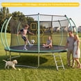 thumbnail image 6 of Mersco 14FT Kids Trampoline, ASTM Certified Heavy Duty Outdoor Trampoline with Safety Enclosure Net and Ladder for Backyard Family Fun, Pumpkin Trampoline SPACE, 6 of 9