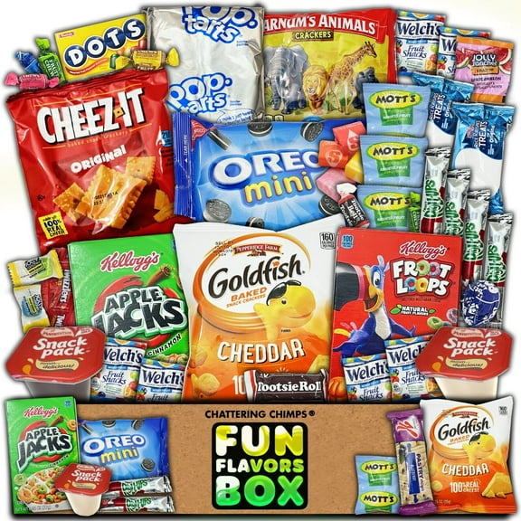 Lunch Box Snacks Box Candy Cookies Cereal (40 Count) Snack Care Package Gift Box