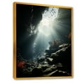 thumbnail image 2 of Designart "Enigma Of The Deep Blue" Coastal Coral Under Water Floater Framed Wall Art Living Room, 2 of 5