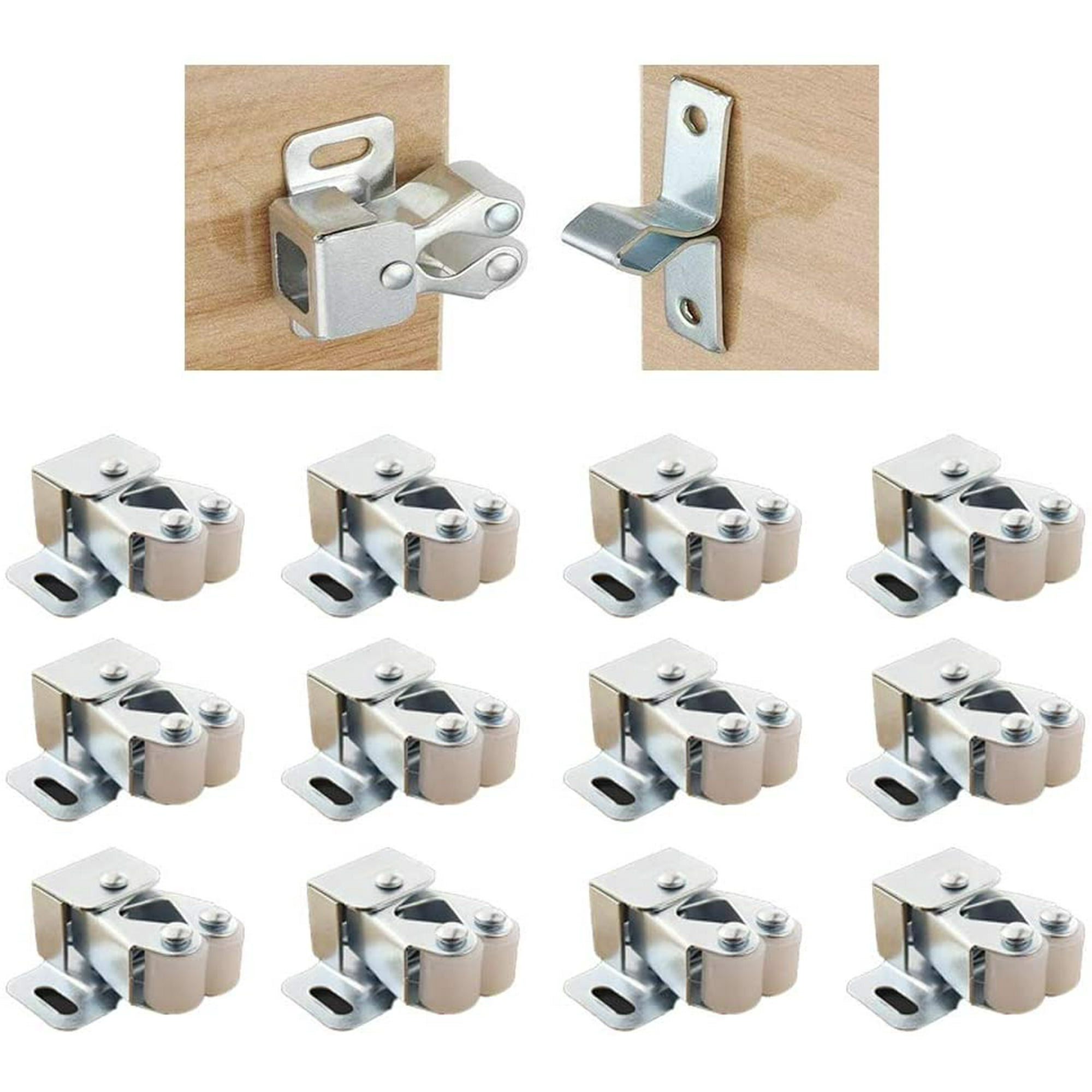 Lot De 4 Rouleaux Roues Ressort Pour Meuble - Laiton - Neuf Pour Armoire/placard