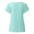 thumbnail image 4 of TYGHBN Women's Casual Knot Ruched Short Sleeve T Shirt Round Neck for Spring & Summer Womens Neck Tops Women Long Sleeve T Shirt Womens Active Short Sleeve Short T Shirt Athletic Tops for Women Long, 4 of 4