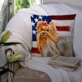 thumbnail image 3 of Carolines Treasures BB9685PW1414 Yorkshire Terrier Patriotic Fabric Decorative Pillow 14Hx14W multicolor, 3 of 4