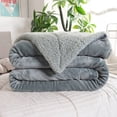 thumbnail image 1 of 39.37''x47.42'' Thicken Double Layer Flannel Blanket Soft Warm Cover for Home Bed Office Sofa Couch, 1 of 7