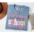 thumbnail image 4 of VibeNest Studio Unisex First Day of School Coquette Pink Bow Cute Teacher Back to School Garment Dyed Graphic T-Shirt, 4 of 8