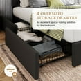 thumbnail image 5 of Sha Cerlin Dark Grey Full Fabric Platform Bed Frame with 4 Storage Drawers & Adjustable Headboard, Adult, 5 of 8