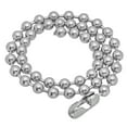 thumbnail image 4 of Men's 8mm High-Polished Stainless Steel Military Ball Chain Necklace, 40 inches, 4 of 7