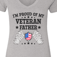 thumbnail image 4 of Inktastic I'm Proud of My Veteran Father with Shield Women's V-Neck T-Shirt, 4 of 5