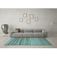thumbnail image 3 of Ahgly Company Indoor Square Southwestern Light Blue Country Area Rugs, 4' Square, 3 of 4