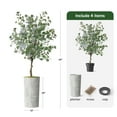 thumbnail image 3 of Artificial Tree in Geometric Pattern Planter, Fake Eucalyptus Silk Tree for Indoor and Outdoor Home Decoration - 66" Overall Tall (Plant Pot Plus Tree), 3 of 5