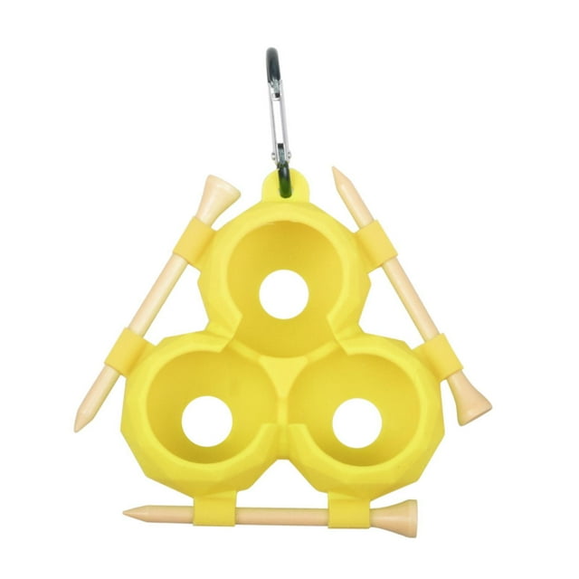 Soporte para pelota de golf Portador de pelota de golf portátil para hombres y mujeres con 3 camisetas Regalo compacto para papá para carrito de bolsa Amarillo