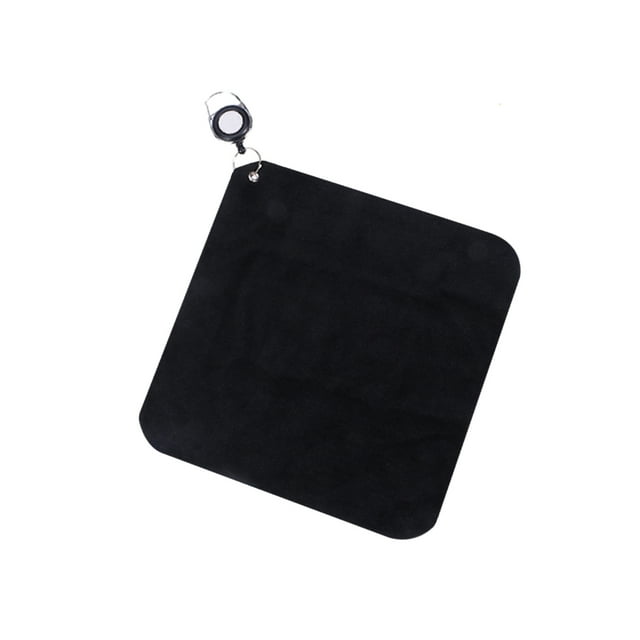 OULII 1Pc Black Cotton Towel for Outdoor Sports Double-Sided Water Absorbent with Rope