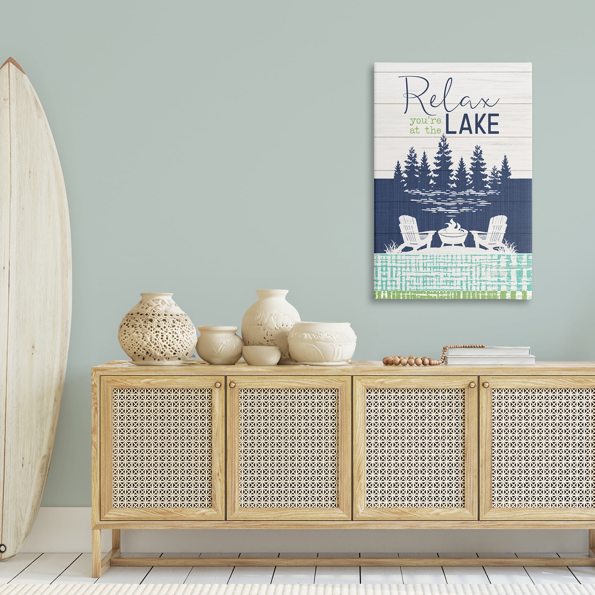 Stupell Industries Relax at Lake Rustic View Nautical & Beach Painting Wrapped Canvas Art Print Wall Art, 30 x 45