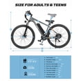 thumbnail image 5 of Qlife Electric Bike for Adults - 21-Speed Mountain Lightweight Ebike with Peak 1000W 25MPH Brushless Motor, 375Wh Removable Battery, 48V 7.8Ah Gray, 5 of 6