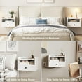 thumbnail image 4 of Vabches Modern Floating Nightstand Set of 2, Wall Mounted Bedside Table with Charging Station and Drawer for Bedroom, 4 of 6