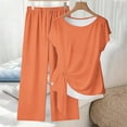 thumbnail image 5 of Hurxie 2 Piece Lounge Sets for Women Spring Vacation Summer Outfits Matching Two Pcs Knit Tracksuits Sweat Suits Orange,2XL, 5 of 5