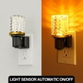 thumbnail image 3 of YANSUN 1W Integrated LED Plug-In Night Light, Black & Brass Amber 2000K Diamond Crystal Column Night Light, Slide Adjustable, Light Sensor, 1-Pack, 3 of 7
