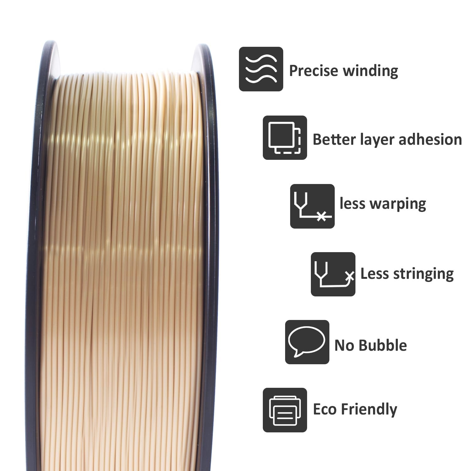 3D Printer Filament Bone White Pla 1Kg(2.2lbs) Spool 1.75mm Dimension Accuracy +/- 0.03mm Printing Filament