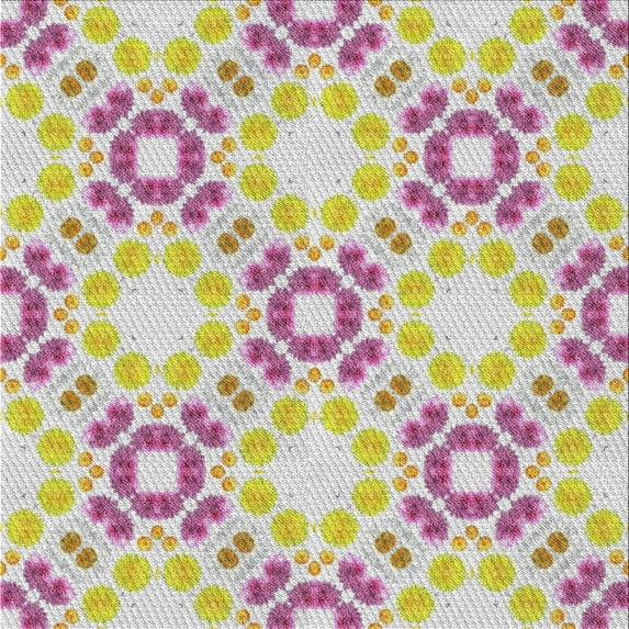 Ahgly Company Machine Washable Indoor Square Transitional Tulip Pink Area Rugs, 6' Square