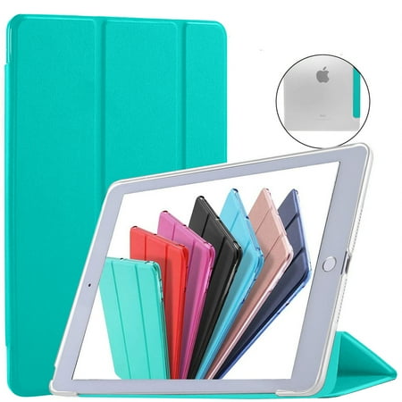 DuraSafe Cases for iPad PRO 12.9 1 Gen 2015 [ iPad 12.9 Inch 1st ] A1652 A1584 Trifold Hard Smart PC Translucent Back Cover - Green