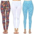 thumbnail image 2 of White Mark Women's Pack of 3 Printed Leggings, 2 of 12