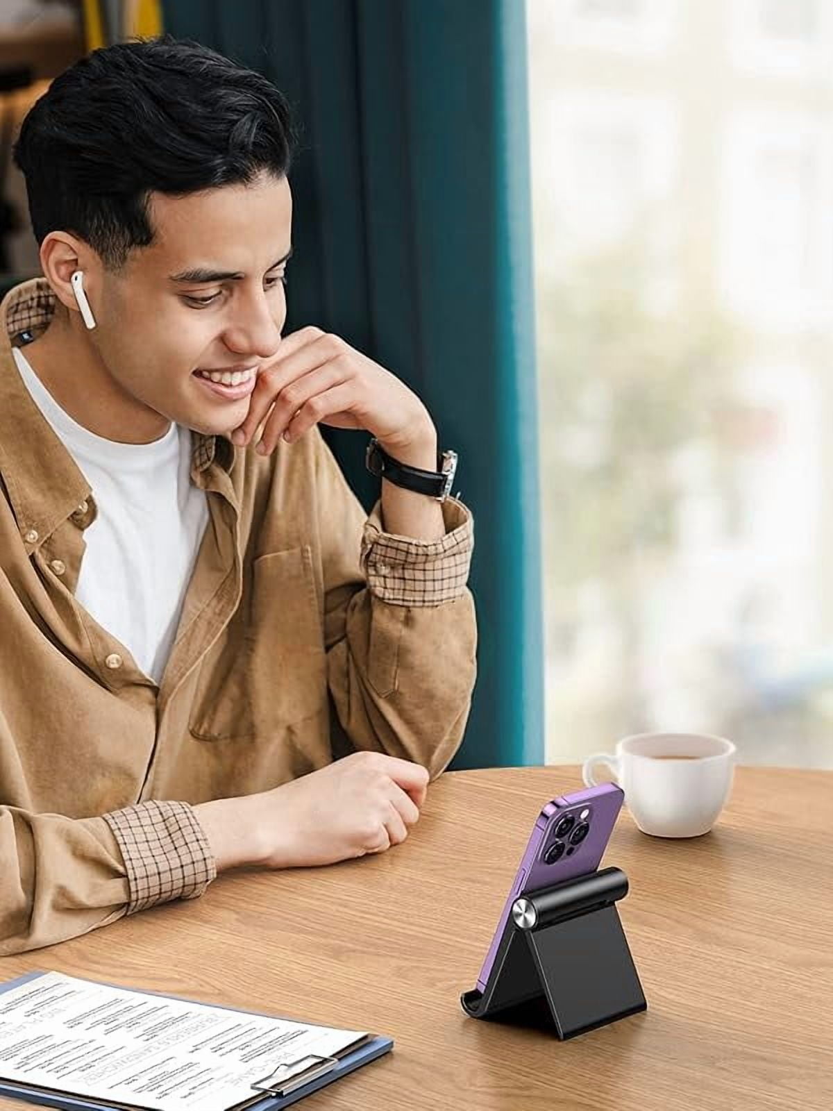 AviaAlloy Phone Stand For Desk – 720° Rotation & Dual Fold Design | Heavy Duty, Adjustable Holder For All Smartphones