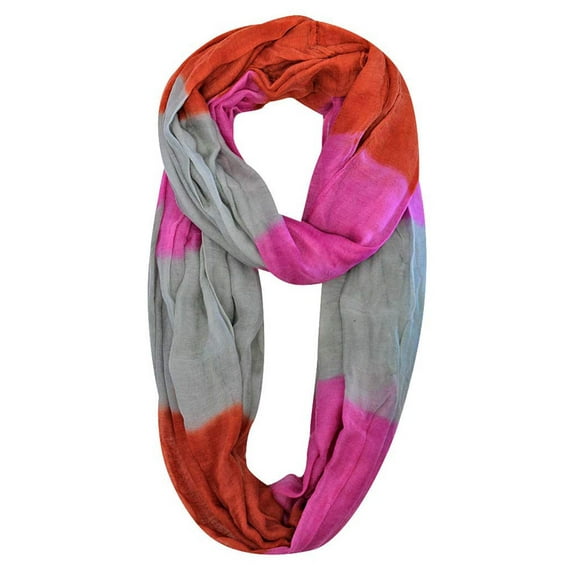 Fuchsia Gray Orange Gradient Fade Circle Scarf