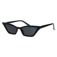 thumbnail image 3 of Womens Narrow Retro Mod Cat Eye Plastic Sunglasses All Black, 3 of 4
