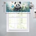 thumbnail image 4 of Cartoon Panda Kitchen Valance Curtain Rod Pocket Funny Animal Bamboo Forest Flowers Butterfly Window Treatment Valance Curtains for Bathroom 54 by 18 in, 1 Panel, 4 of 6