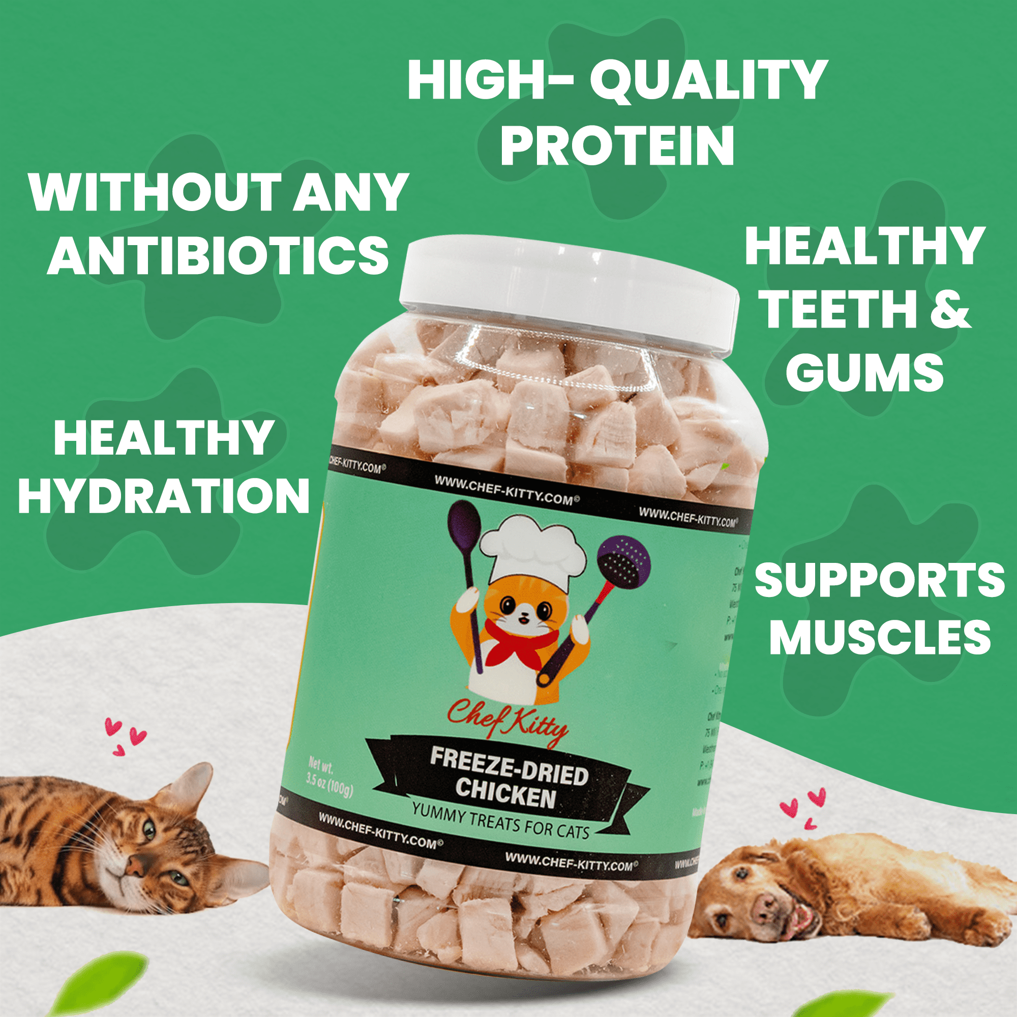 Chef Kitty Freeze-Dried Treats, 1.75 oz, Human Grade Chicken