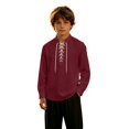 thumbnail image 2 of Teen Boys' Costumes Long Sleeve Boys Medieval Shirt Pirate Costume Kids Boy Dress up Clothes for Play Boys Halloween Costumes Size 11-12 Years, 2 of 5