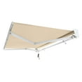 thumbnail image 2 of Awntech 12 Ft Destin Left Motorized Heavy Duty Patio Retractable Awning with Protective Hood (144in x 10.38in x 120in), Tan, 2 of 8