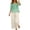 Green-Trousers Suit, variant on Summer Solid Color Embroidered V Neck Three Quarter Sleeve Top and Wide Leg Pants Two Piece Outfit for Women Beach Brick Red L