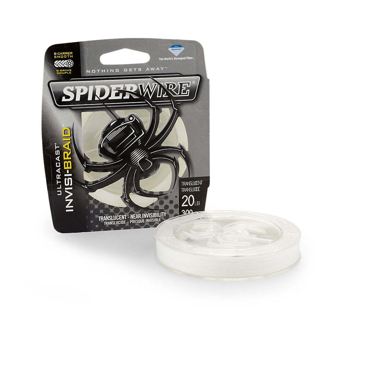 Spiderwire Ultracast Invisi-Braid Superline Line Spool 300 Yards, 0.004  Diameter, 6 lbs Break Strength, Translucent 