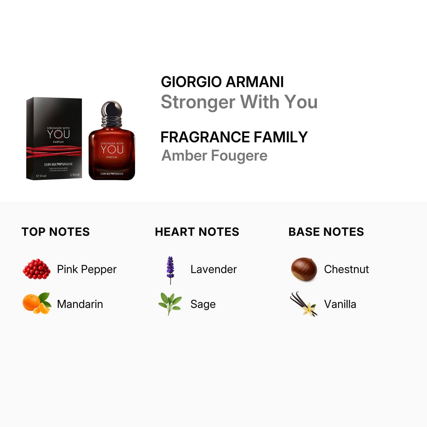 Giorgio Armani, Men's Parfum, Stronger With You 1.7 oz, Amber Giorgio Armani, Men's Parfum, Stronger With You 1.7 oz, Amber