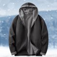 thumbnail image 2 of Men's Winter Lined Hooded Jacket Warm Thick Padded Zipper Casual Sweatshirt Cardigan for Outdoor Comfort, 2 of 2