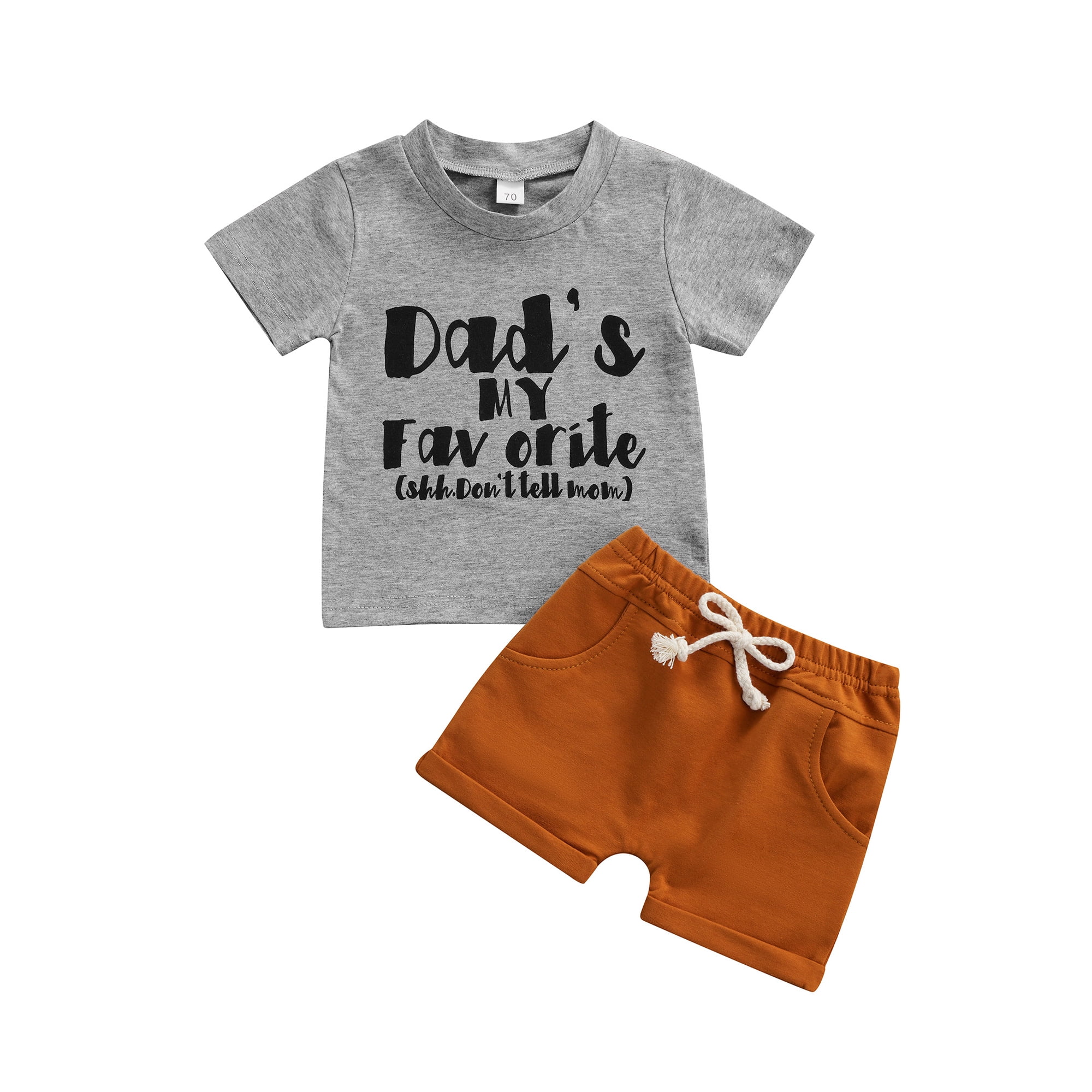 xkwyshop Toddler Kids Boys 2Pcs Outfit Letter Print Round Neck