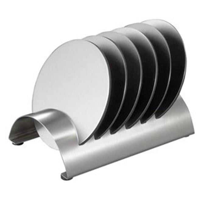 Julian Stainless Steel Round Coaster Set with Holder