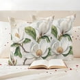 thumbnail image 3 of Country Flowers Outdoor Waterproof Pillow Covers, Botanical White Floral Leaves Butterfly Decorative Square Throw Pillowcase Sofa Cushion Sham for Patio/Couch/Chair, 18"x18" 2 Pack, 3 of 8