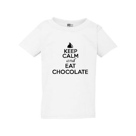 

Keep Calm and Eat Chocolate Sweets Desserts Funny Toddler Kids T-Shirt Tee
