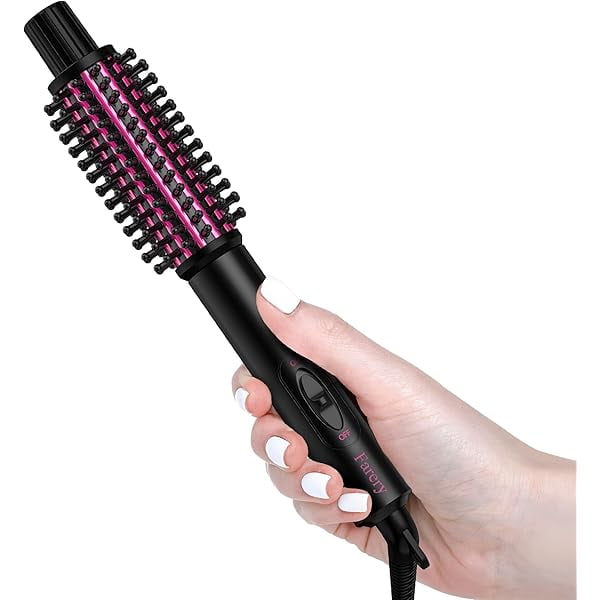 wonima11 Mini Thermal Brush, Small Curling Iron Perfect for Touch Ups, Non-Blowing Heated Round Brush for Smooth Curls, Curling Iron Brush 1 Inch, Dual Voltage, Travel Size with Pouch Bag